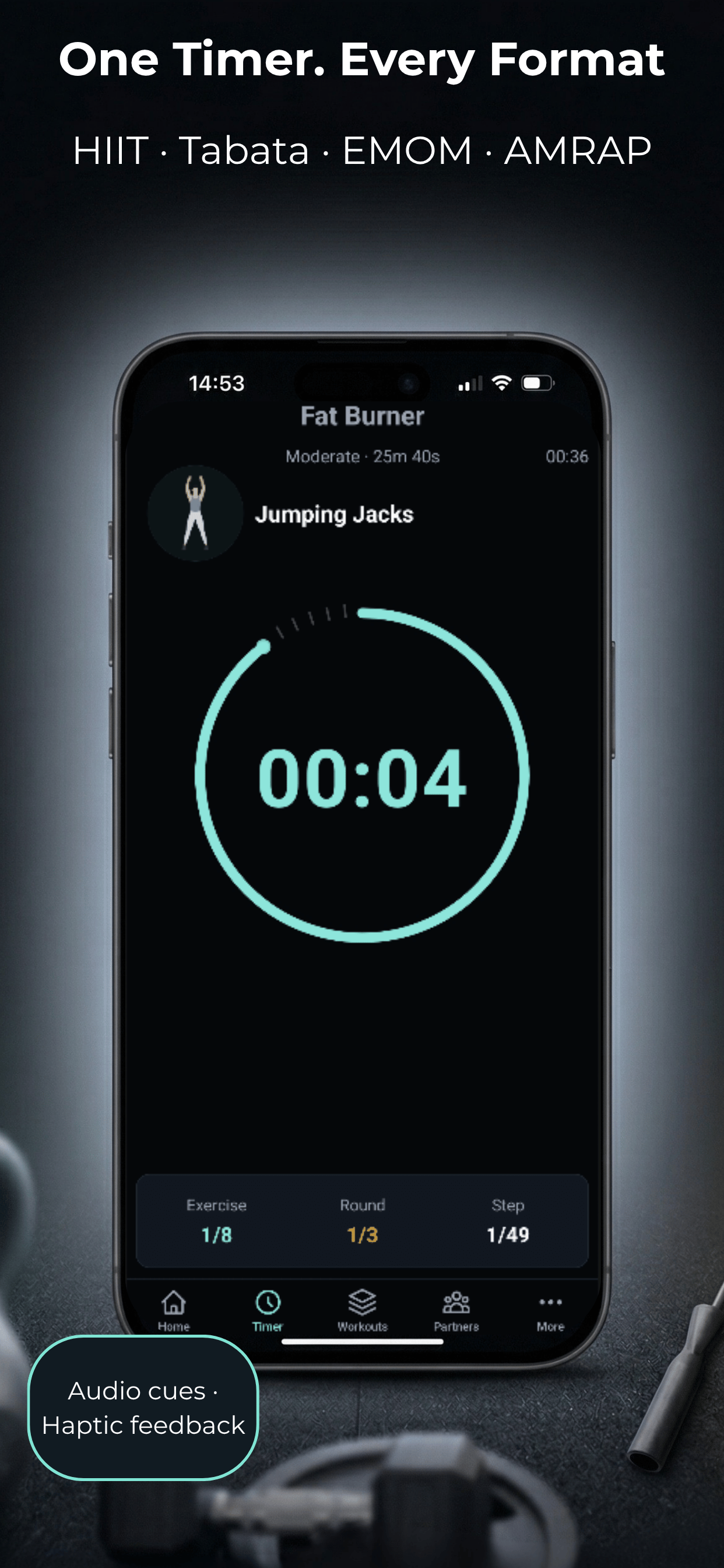 BlackPulse interval timer running a round
